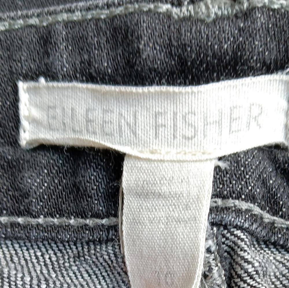 Eileen Fisher straight leg black (washed) jeans size 10 - Picture 2 of 5